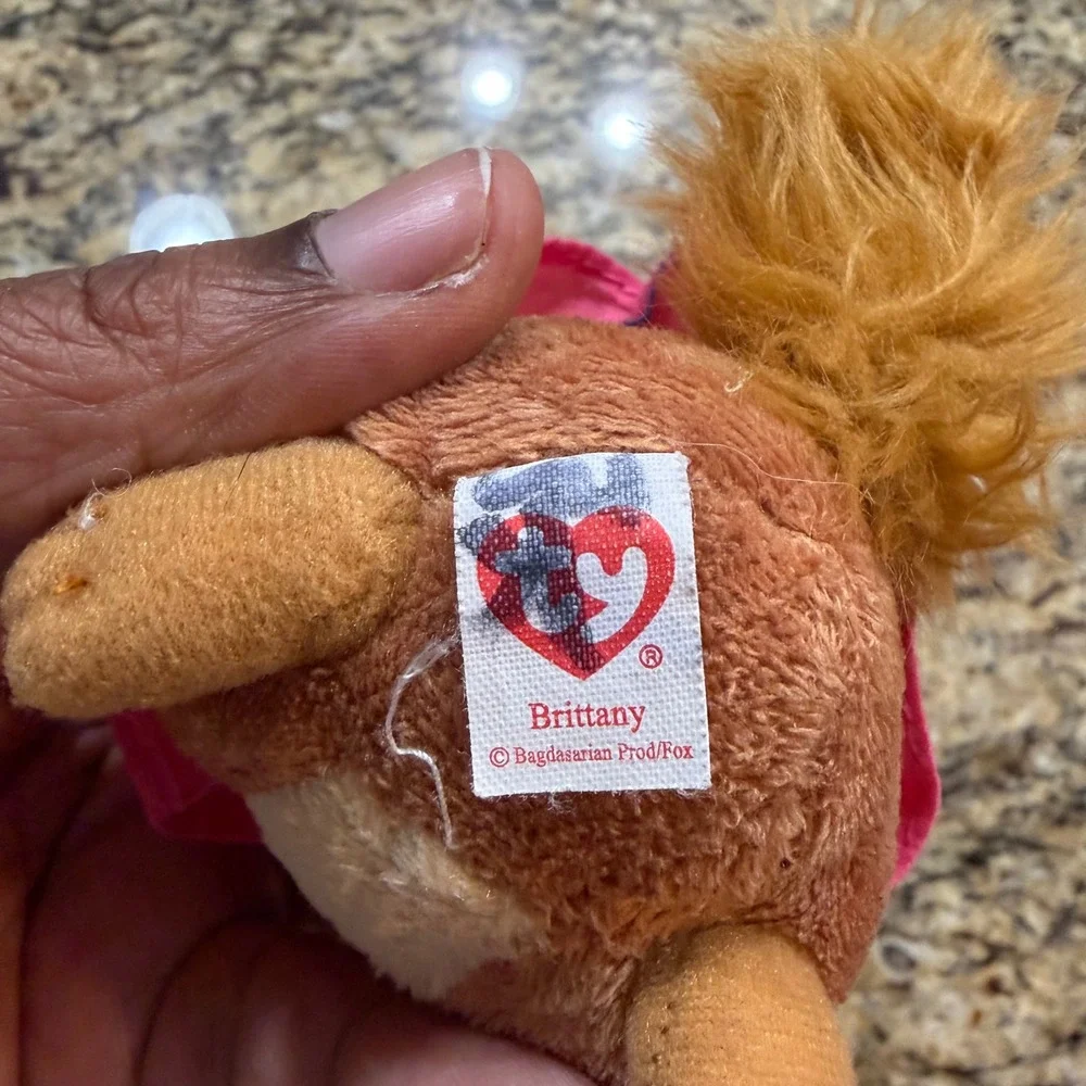 Ty Beanie Baby Brittany Chipette Alvin and the Chipmunks Plush 2012 Pink Outfit